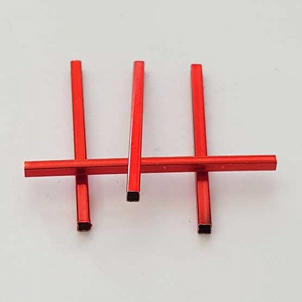 10 Tubes Carr&eacute;s 40 mm Rouge