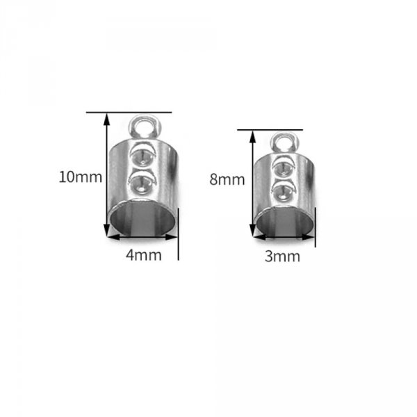 10 stainless steel crush, pinch, bend and glue tips 3mm x 8mm