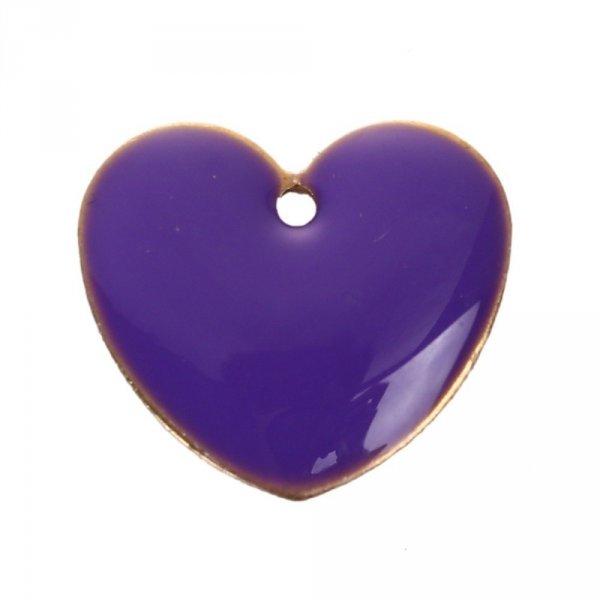 10 silver sequins enamelled double face heart N&deg;01