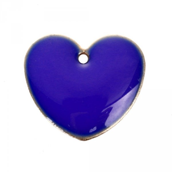 10 silver sequins enamelled double face heart N&deg;02