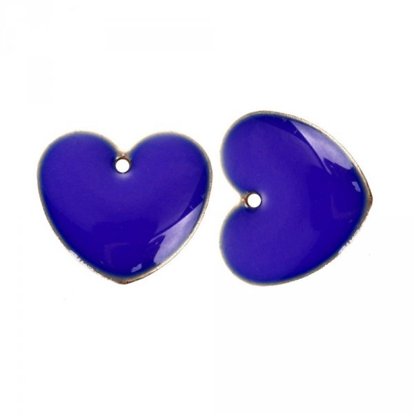 10 silver sequins enamelled double face heart N&deg;02