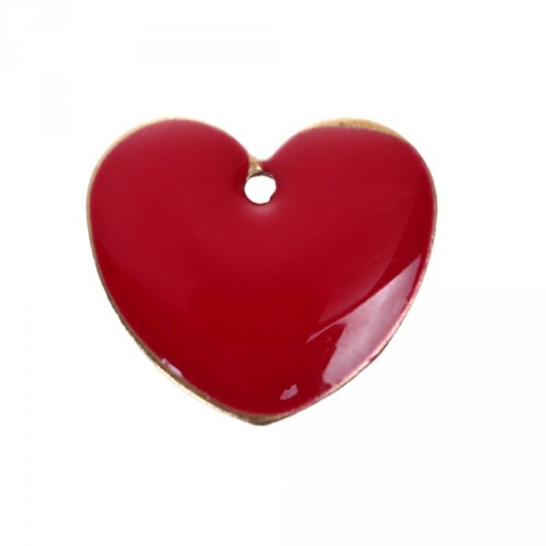 10 silver sequins enamelled double face heart N&deg;03