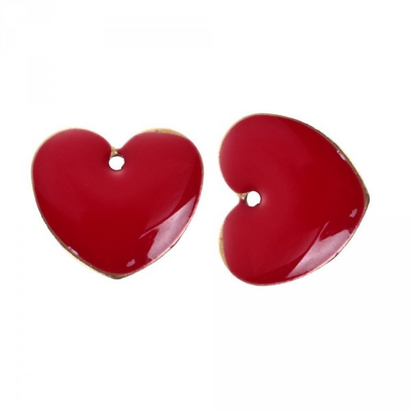 10 silver sequins enamelled double face heart N&deg;03