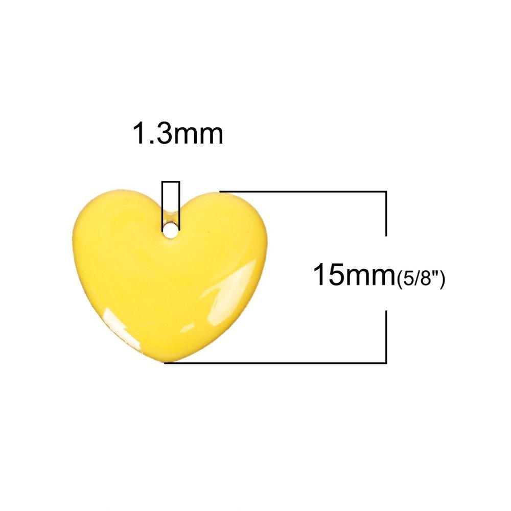 10 silver sequins enamelled double face heart N°04