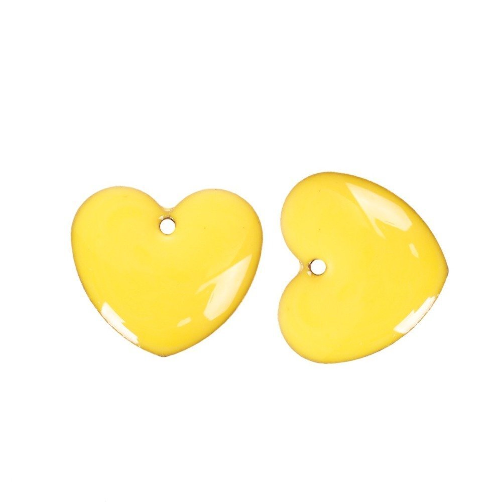 10 silver sequins enamelled double face heart N°04