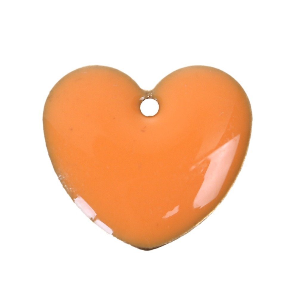 10 silver sequins enamelled double face heart N°05