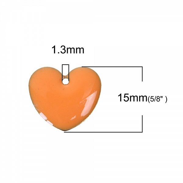 10 silver sequins enamelled double face heart N&deg;05