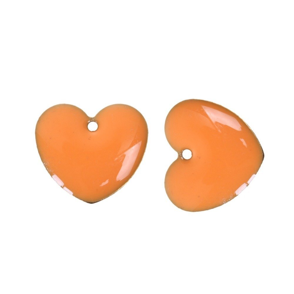 10 silver sequins enamelled double face heart N°05