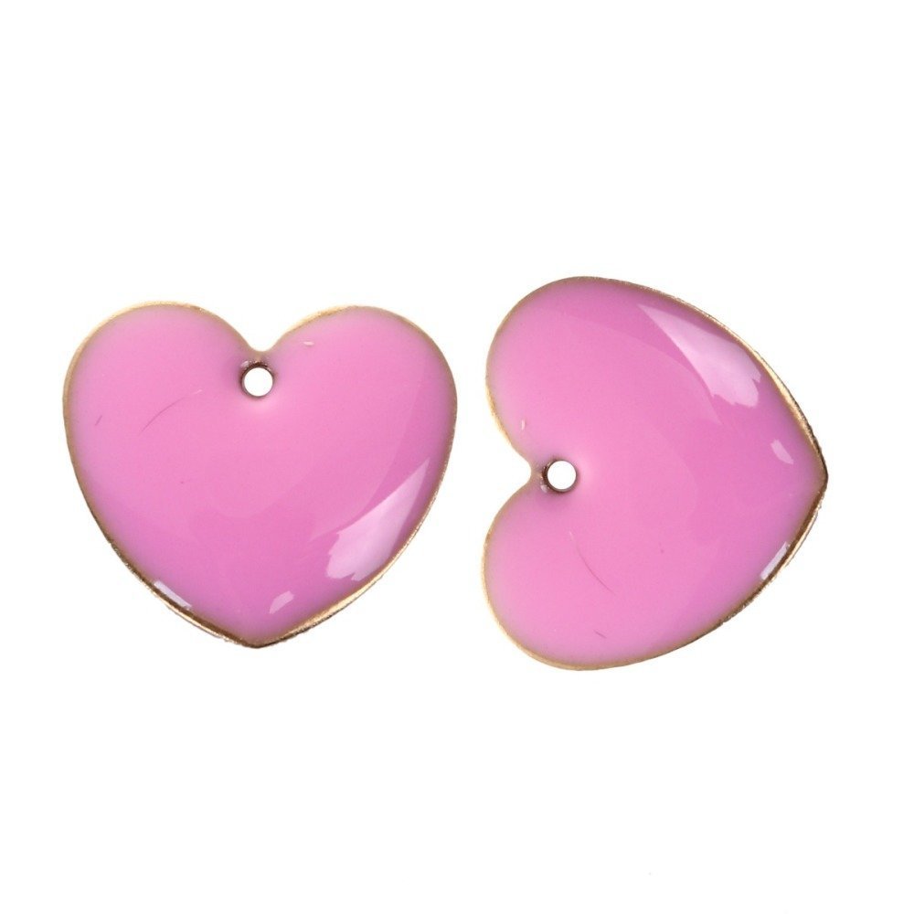 10 silver sequins enamelled double face heart N°07