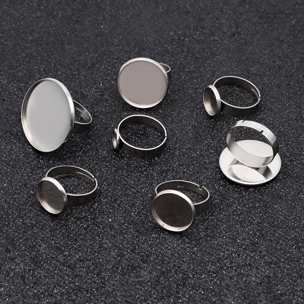 10 supports cabochons ring of 10 mm Silver N°04