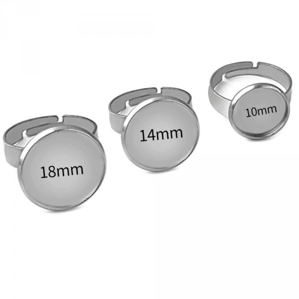 10 earring cabochon holders 25 mm N&deg;06 Silver