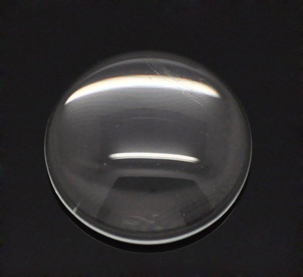 15 Cabochons Round 10 mm in transparent burr glass N°02