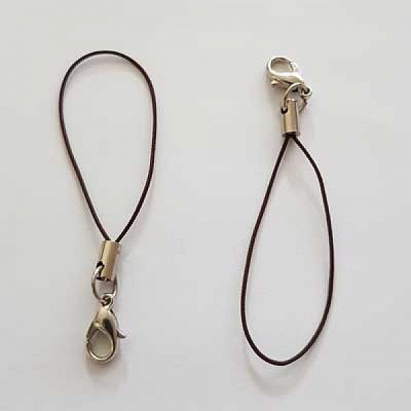 1 Attache portable marron mousqueton 6.5 cm