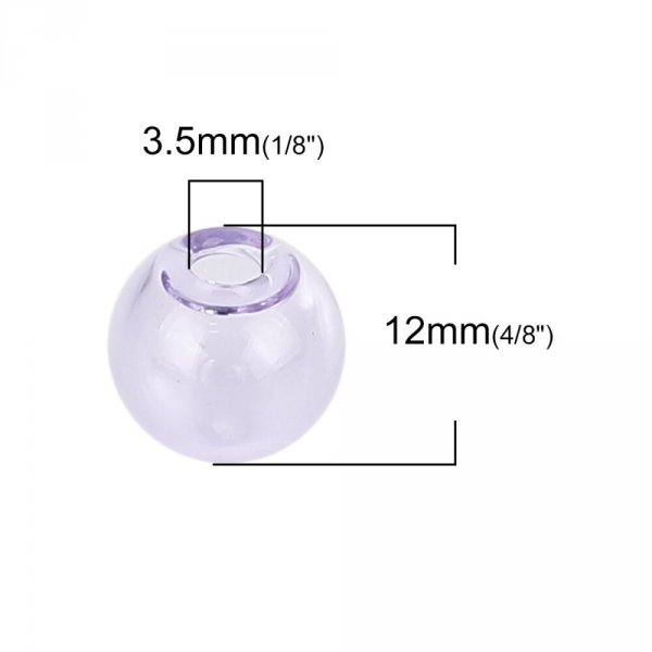 1 Round glass ball to fill 12mm Purple