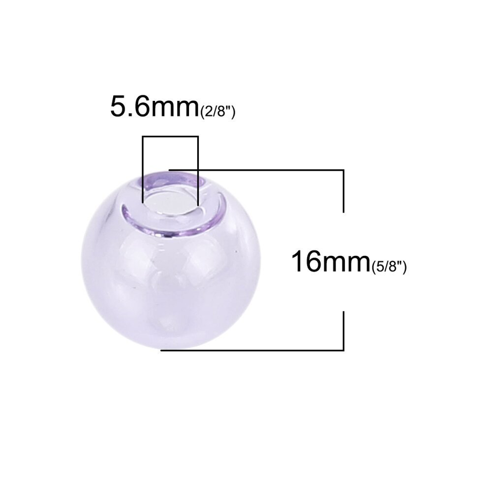 1 Round glass ball to fill 16mm Purple