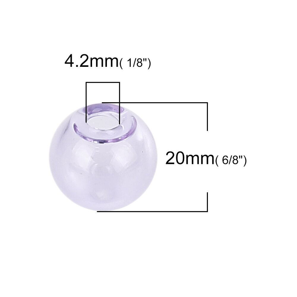 1 Round glass ball to fill 20mm Purple
