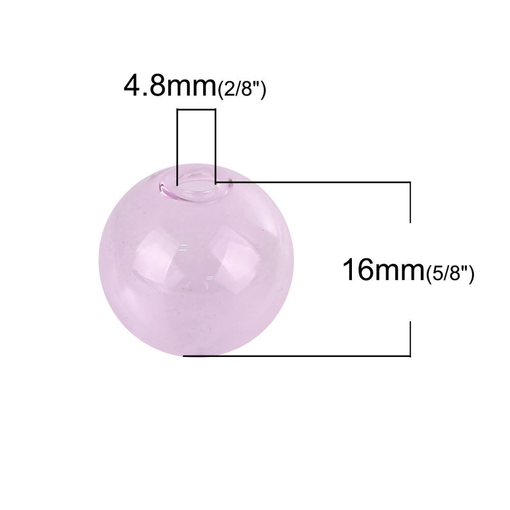 1 Glass ball 16mm round Pink to fill