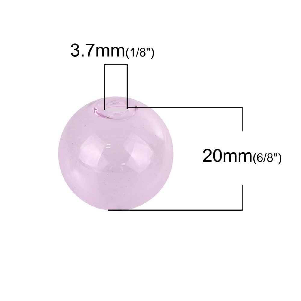 1 glass ball 20mm round Pink to fill