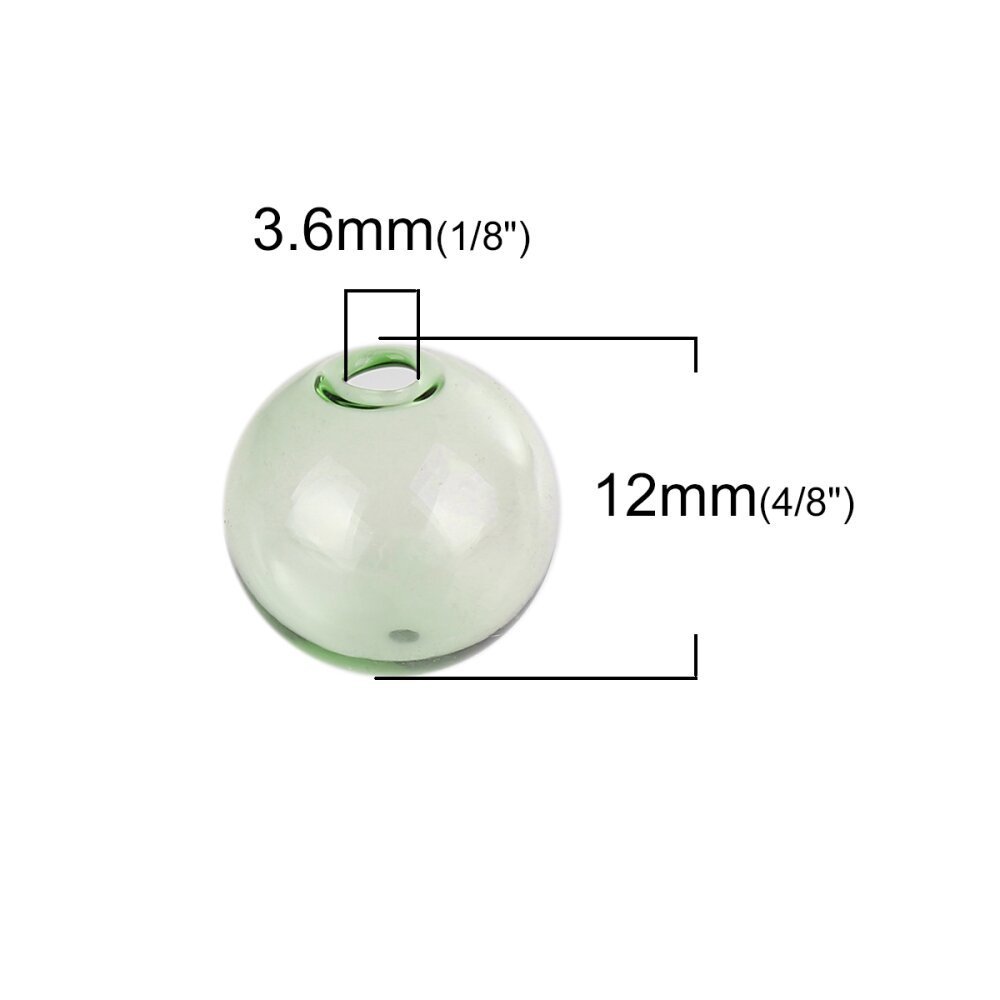 1 Round glass ball of 12mm Green to fill