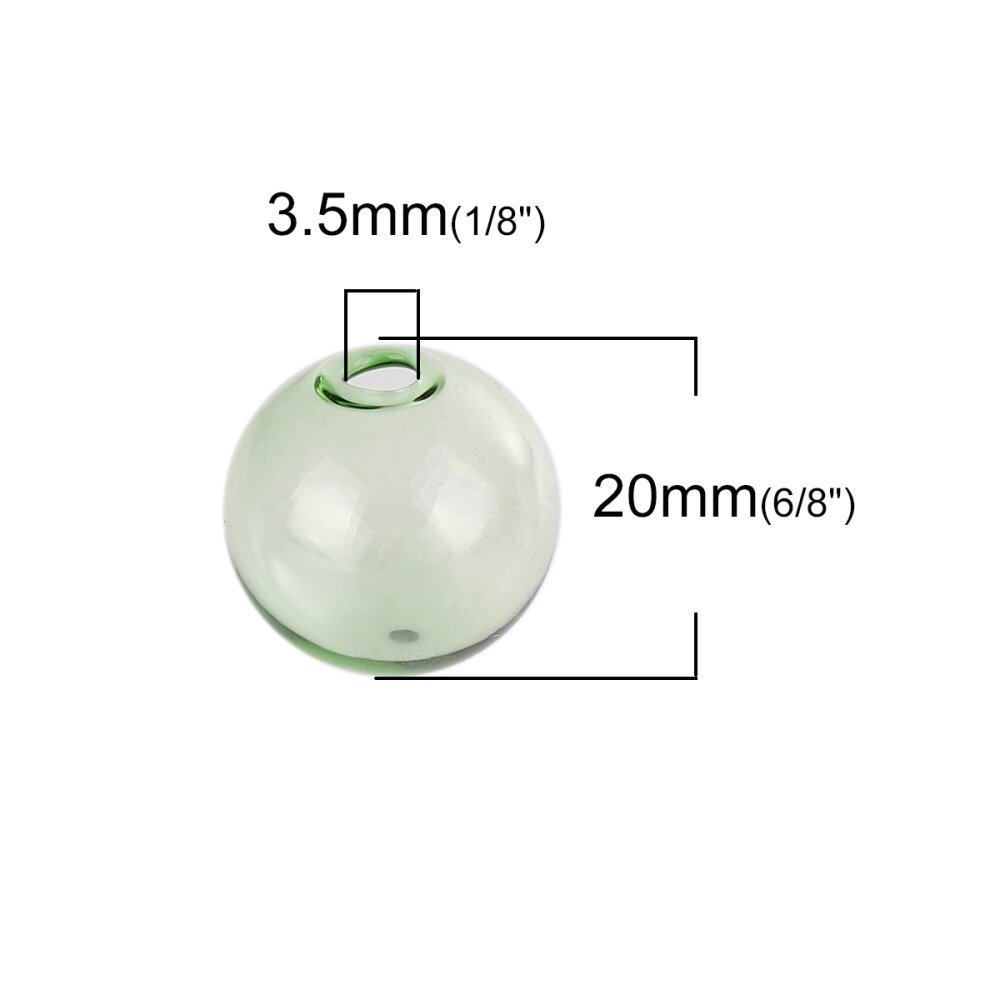 1 Round glass ball of 20mm Green to fill