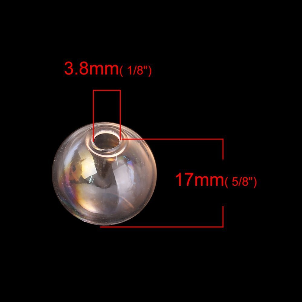 1 Round glass ball to fill 17mm AB Transparent