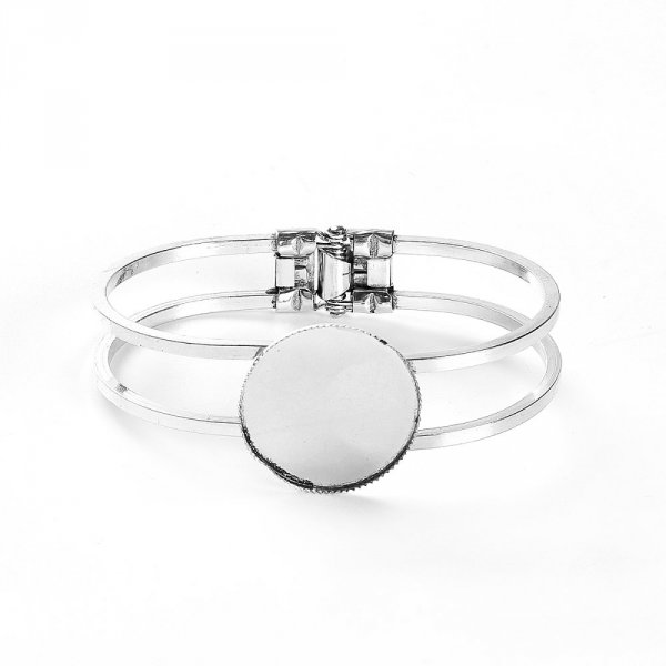 1 Bracelet support cabochon + 1 cabochon verre 25mm N&deg;02