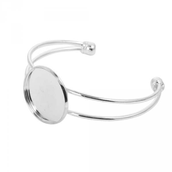 1 Bracelet support cabochon + 1 glass cabochon 25 mm N&deg;01