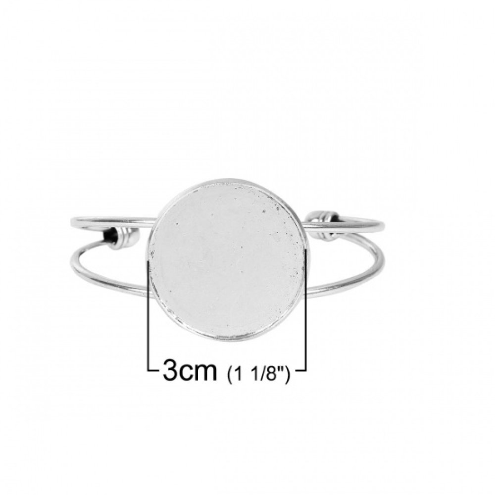 1 Bracelet support cabochon + 1 glass cabochon 30 mm N°01