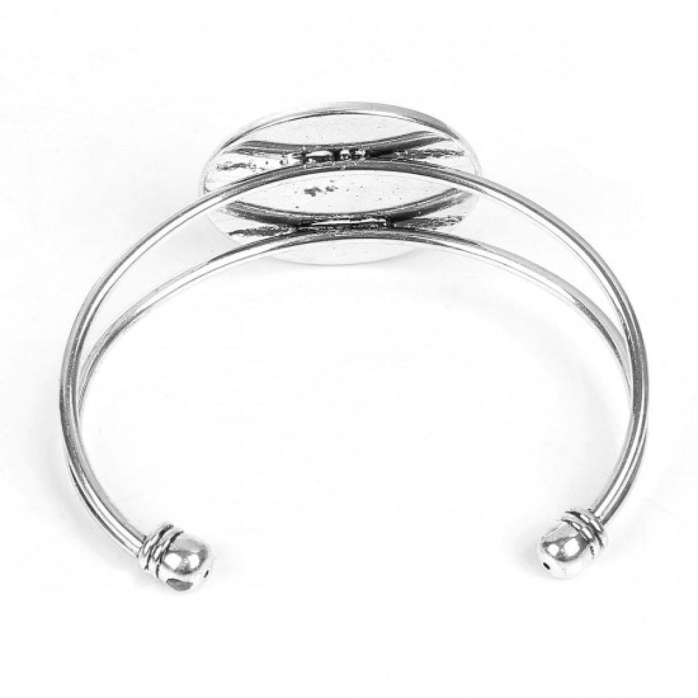 1 Bracelet support cabochon + 1 glass cabochon 30 mm N°01