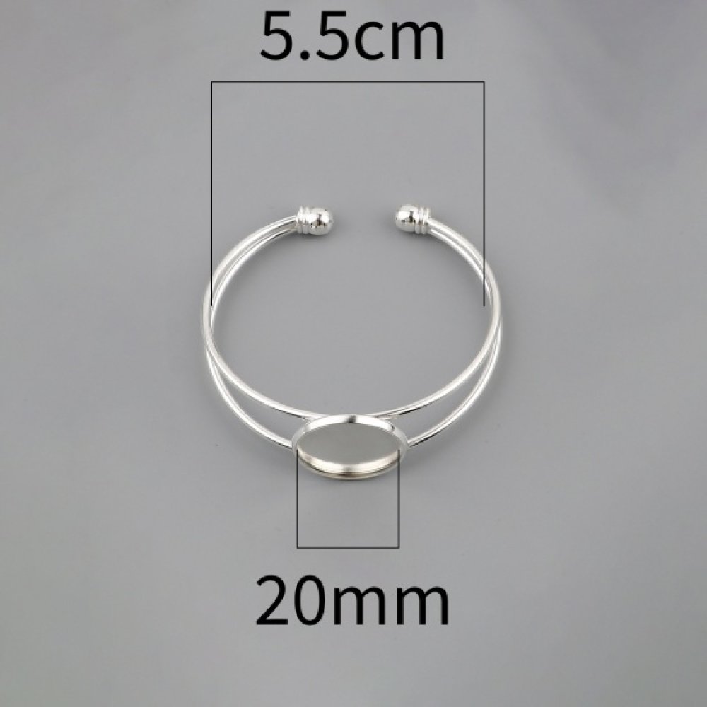 1 Bracelet support cabochon + 1 glass cabochon 20 mm N°01