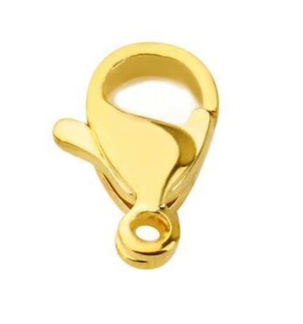 1 Stainless Steel Carabiner Clasp 10 x 5 mm Gold