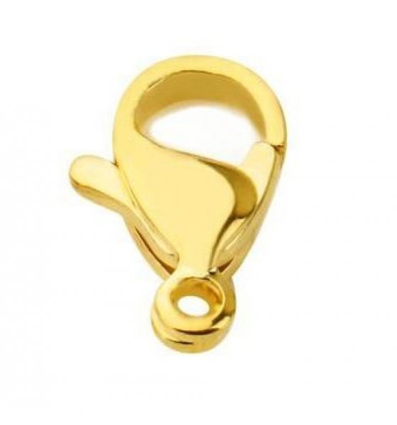 1 Stainless Steel Carabiner Clasp 10 x 5 mm Gold