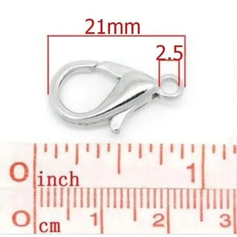 1 Carabiner Clasp 21 x 12 mm Silver C