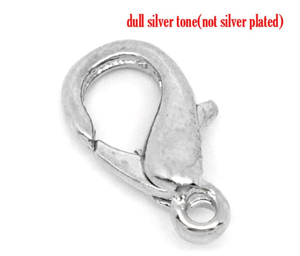 1 Clasp Lobster Clasp 23 x 12 mm Silver Aged