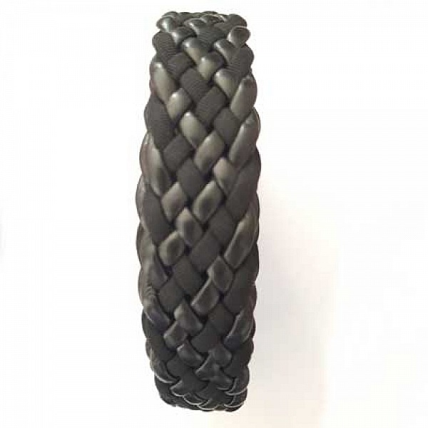 1 Meter Braided leather N&deg;01 black 30 mm