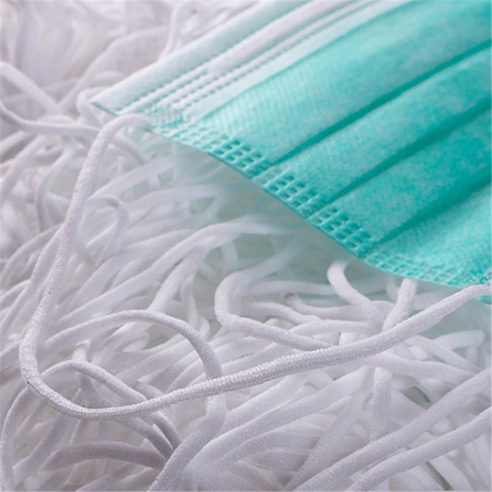 1 Meter Elastic mask Polyester round 2 mm White