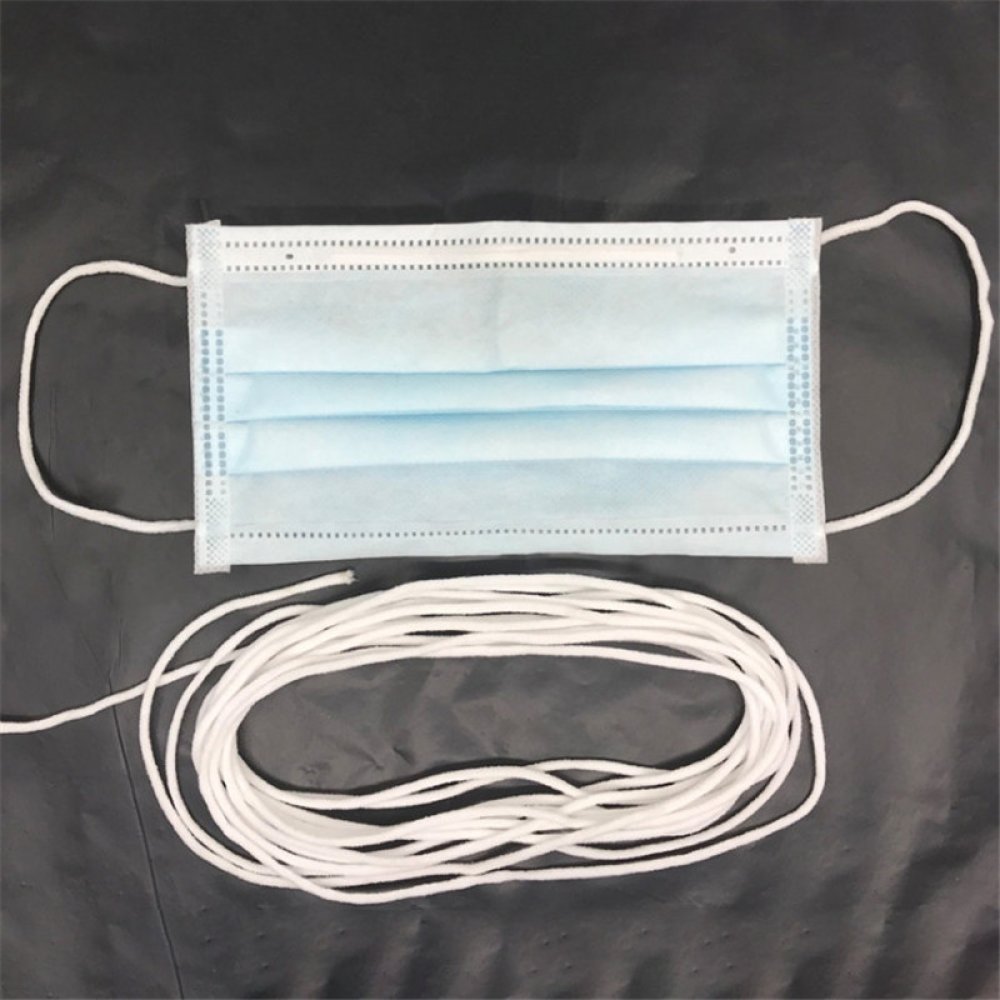 1 Meter Elastic mask Polyester round 2 mm White