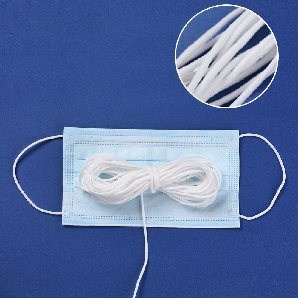 1 Meter Elastic Mask Polyester round 2.3 mm White