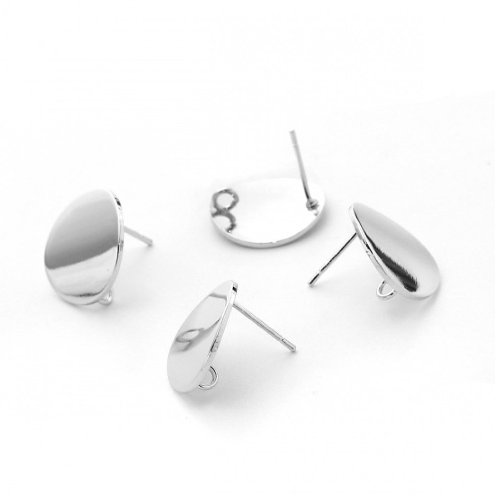 1 Pair of Earrings 16 mm Platinum Plated