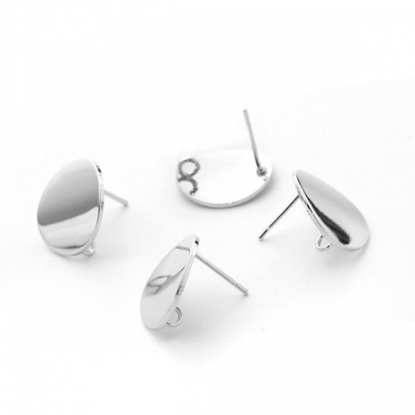 1 Pair of Earrings 16 mm Platinum Plated