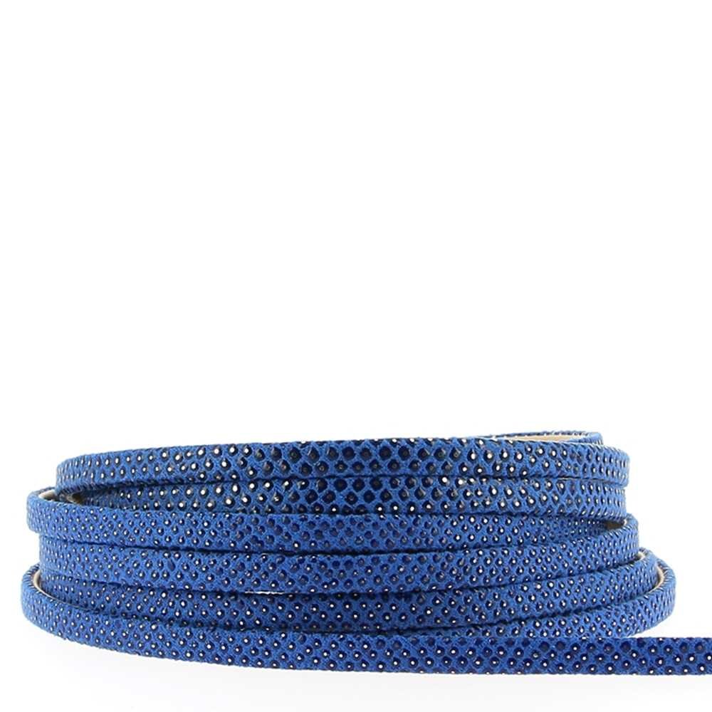 1 meter lizard strap Royal Blue/Gold 05 mm