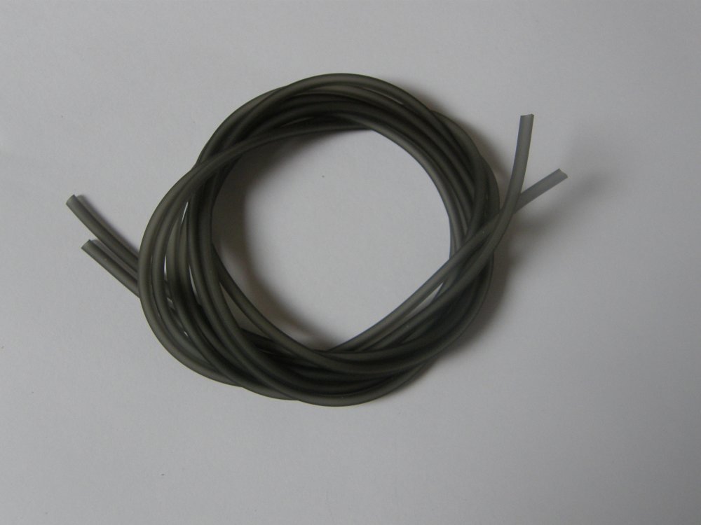 1 meter Pvc Hollow cord 3 mm Smoked Grey