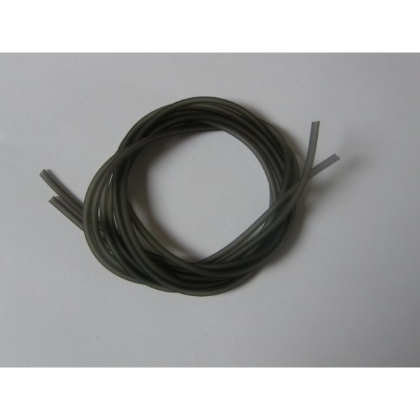 1 meter Pvc Hollow cord 3 mm Smoked Grey