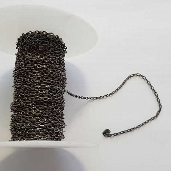 1 m&egrave;tre de chaine plate Anthracite N&deg;11 03 x 02 mm