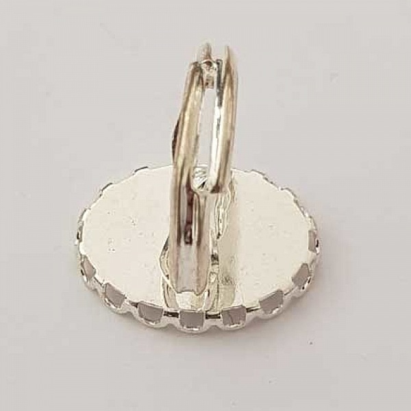 1 support bague cabochon de 13 x 18 mm Argent
