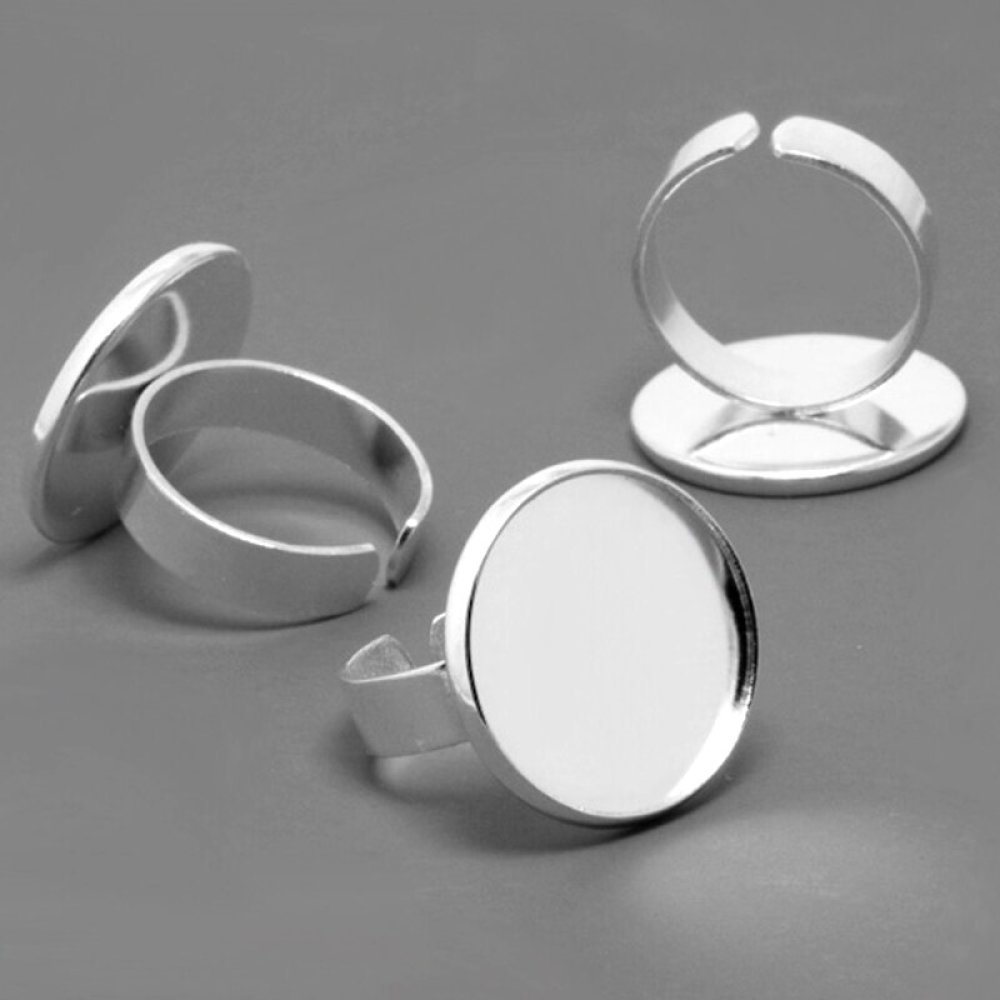 1 support bague plateau de 20 mm Argent Vieilli N°003