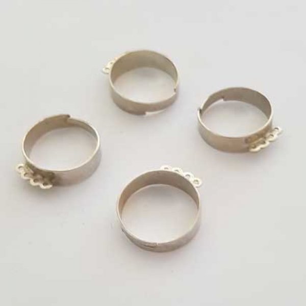 1 support bague r&eacute;glable 4 anneaux Argent N&deg;04