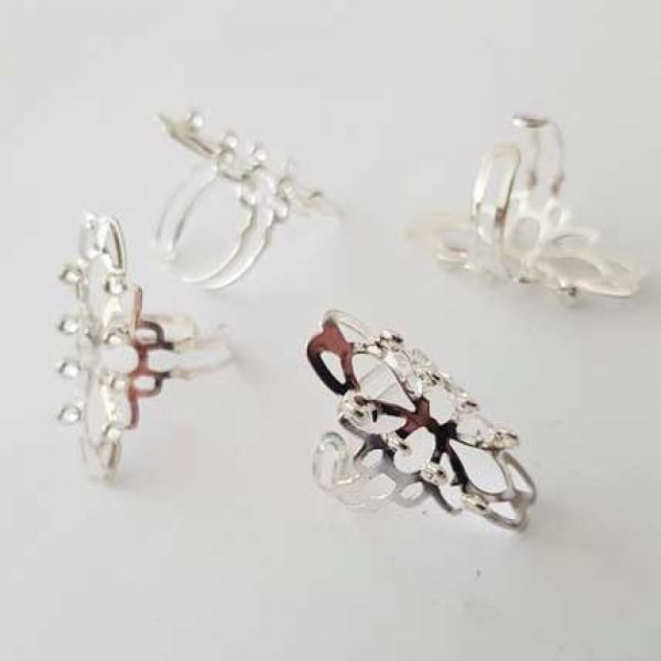 1 support bague r&eacute;glable 8 anneaux Argent N&deg;05