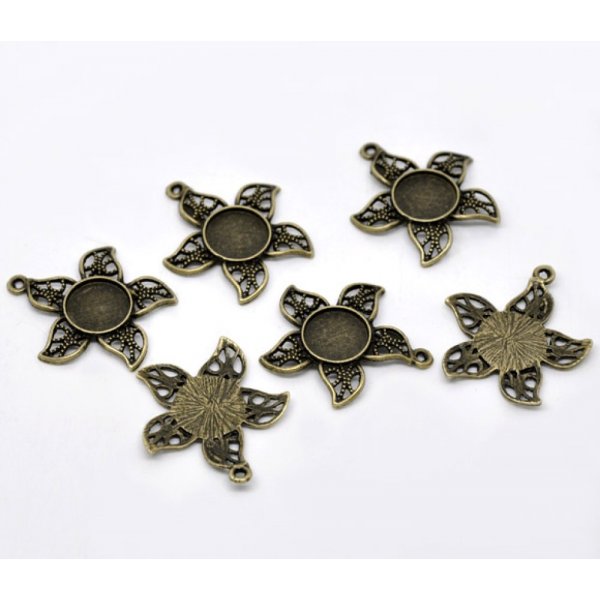 1 support cabochon 12 mm N&deg;08 Bronze