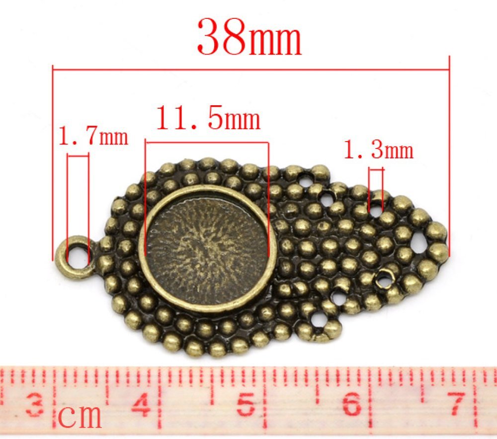 1 support cabochon 12 mm N°09 Bronze